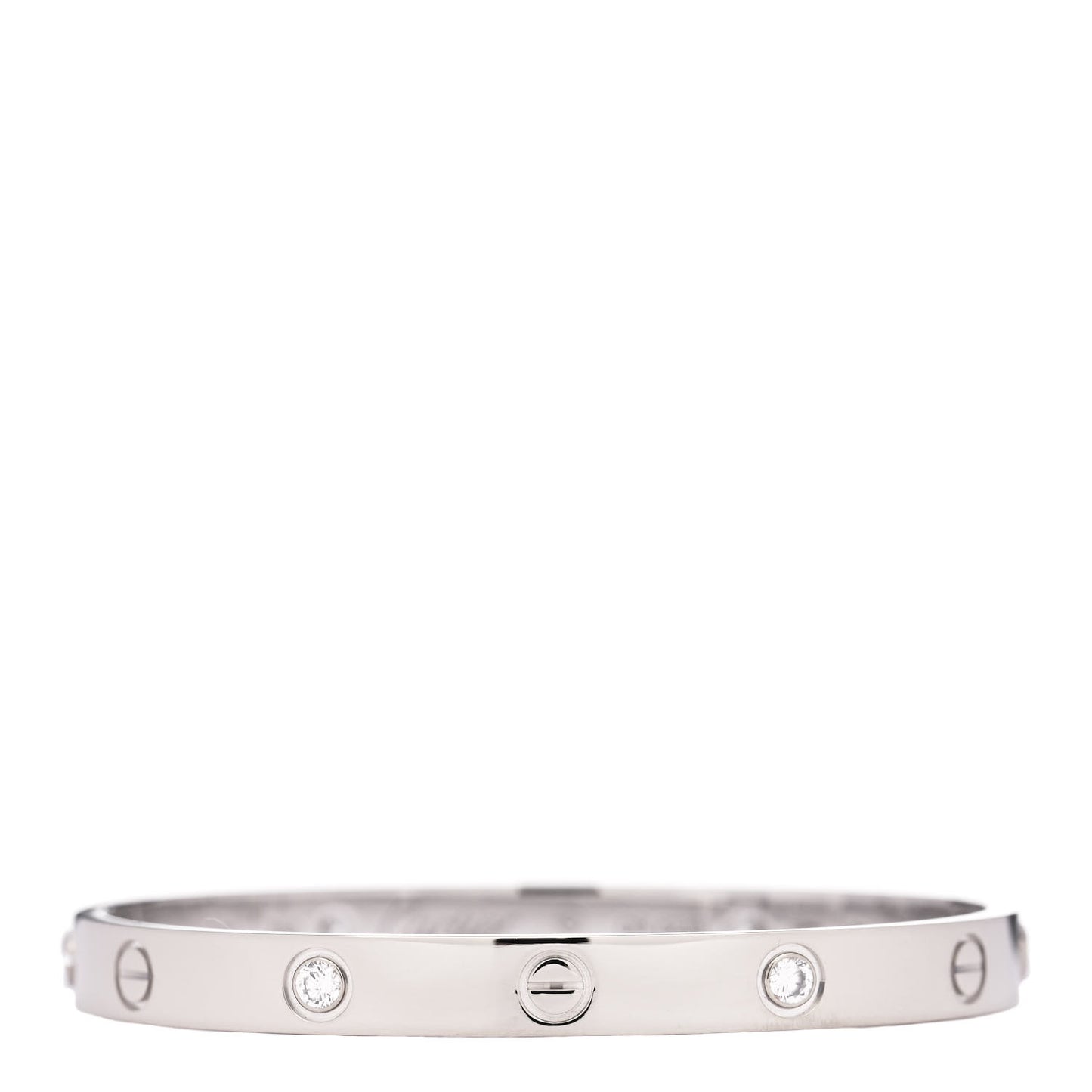18K White Gold 4 Diamond LOVE Bracelet 17