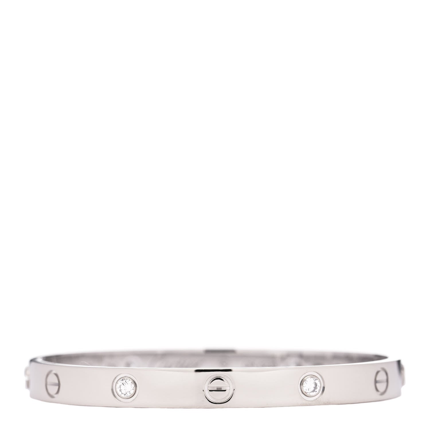 Cartier 18K White Gold 4 Diamond LOVE Bracelet 17 3 of 6