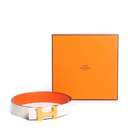 Hermes Epsom Swift 32mm H Belt 90 Feu White 7 of 7