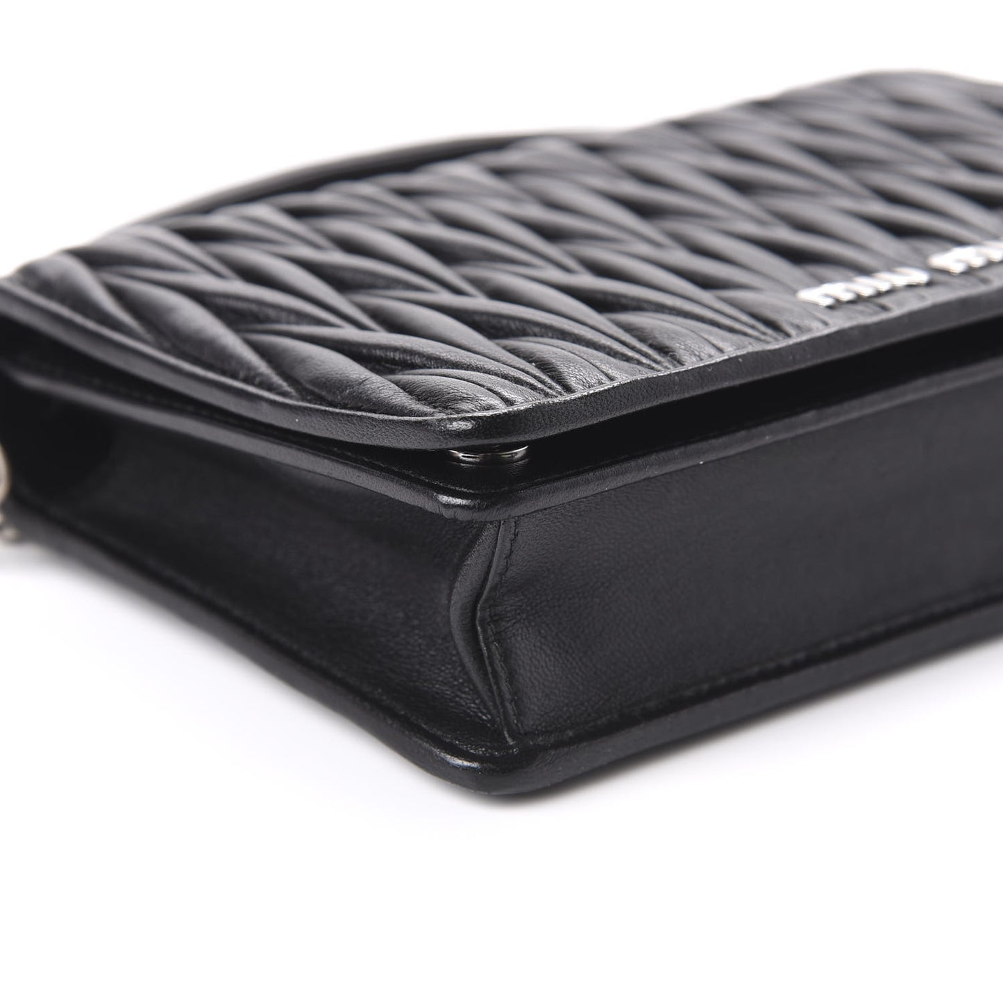 Nappa Matelasse Chain Shoulder Bag Black