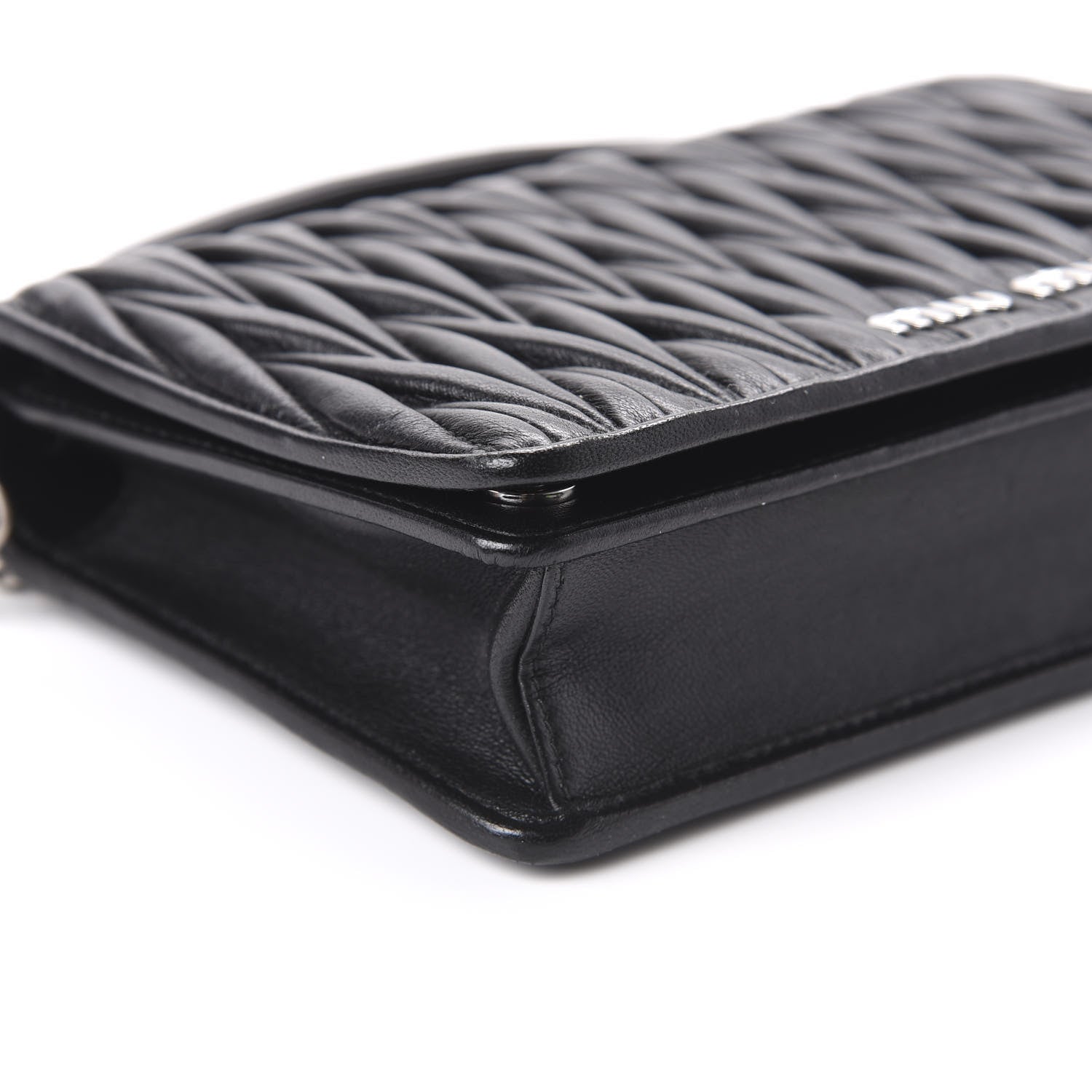 Miu Miu Nappa Matelasse Chain Shoulder Bag Black 6 of 10