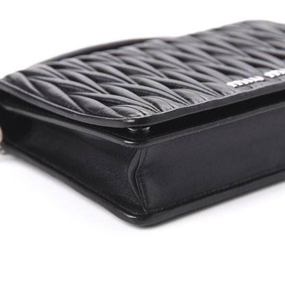 Miu Miu Nappa Matelasse Chain Shoulder Bag Black 6 of 10