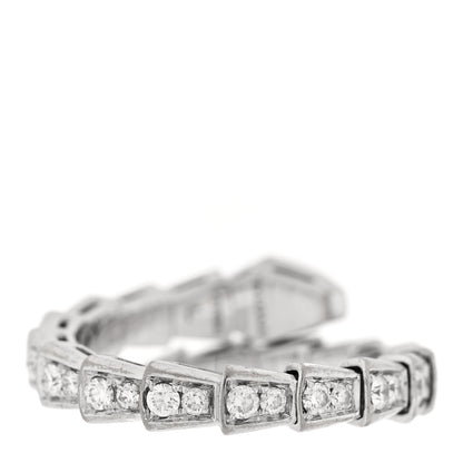 Bulgari 18K White Gold Diamond Serpenti Viper Pave Ring L 3 of 4