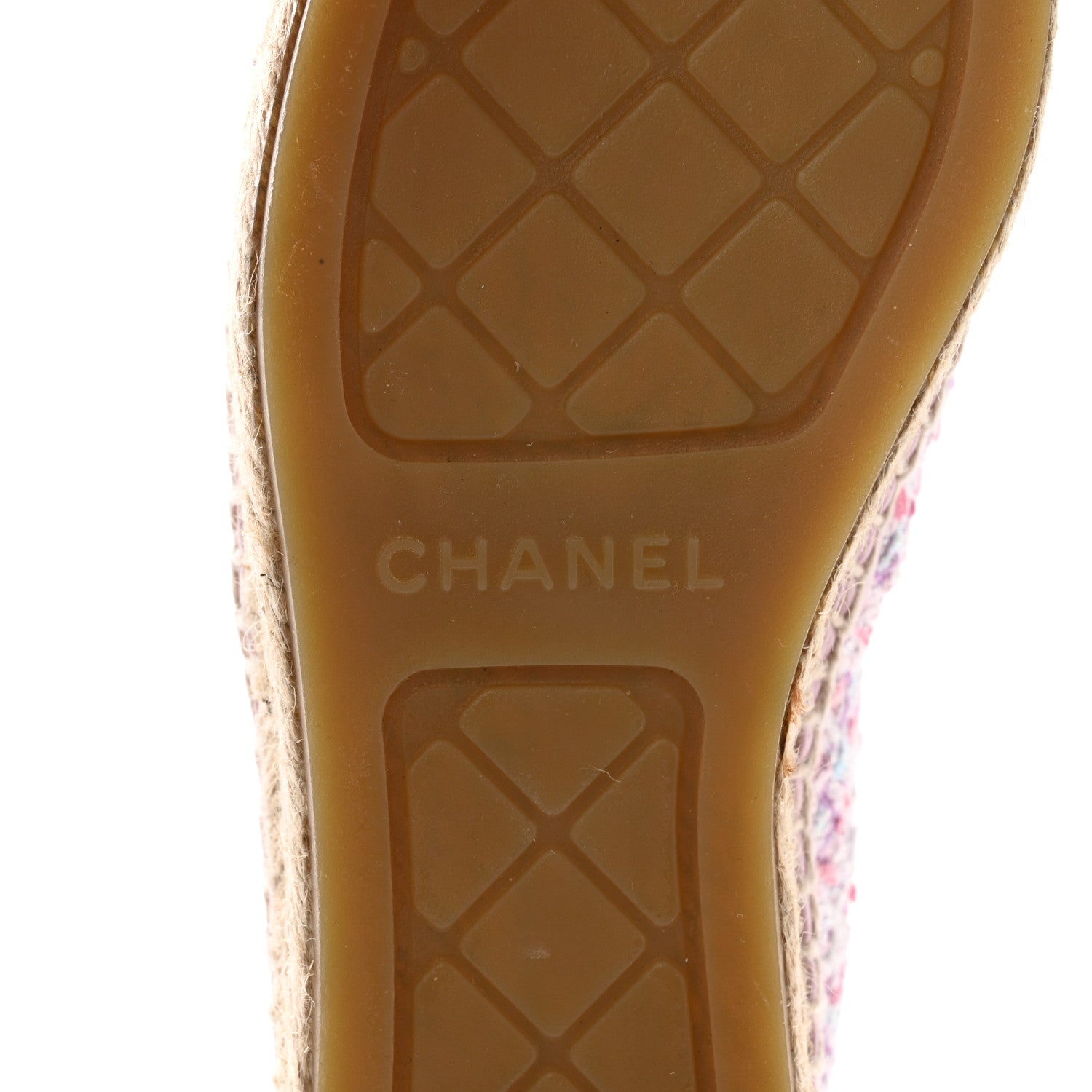 Chanel Tweed Grosgrain CC Espadrilles 37 Pink Black 9 of 10