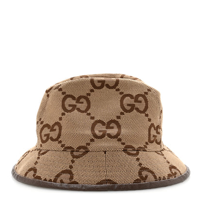 Gucci Monogram Jumbo GG Bucket Hat L Camel Ebony New Acero 4 of 9