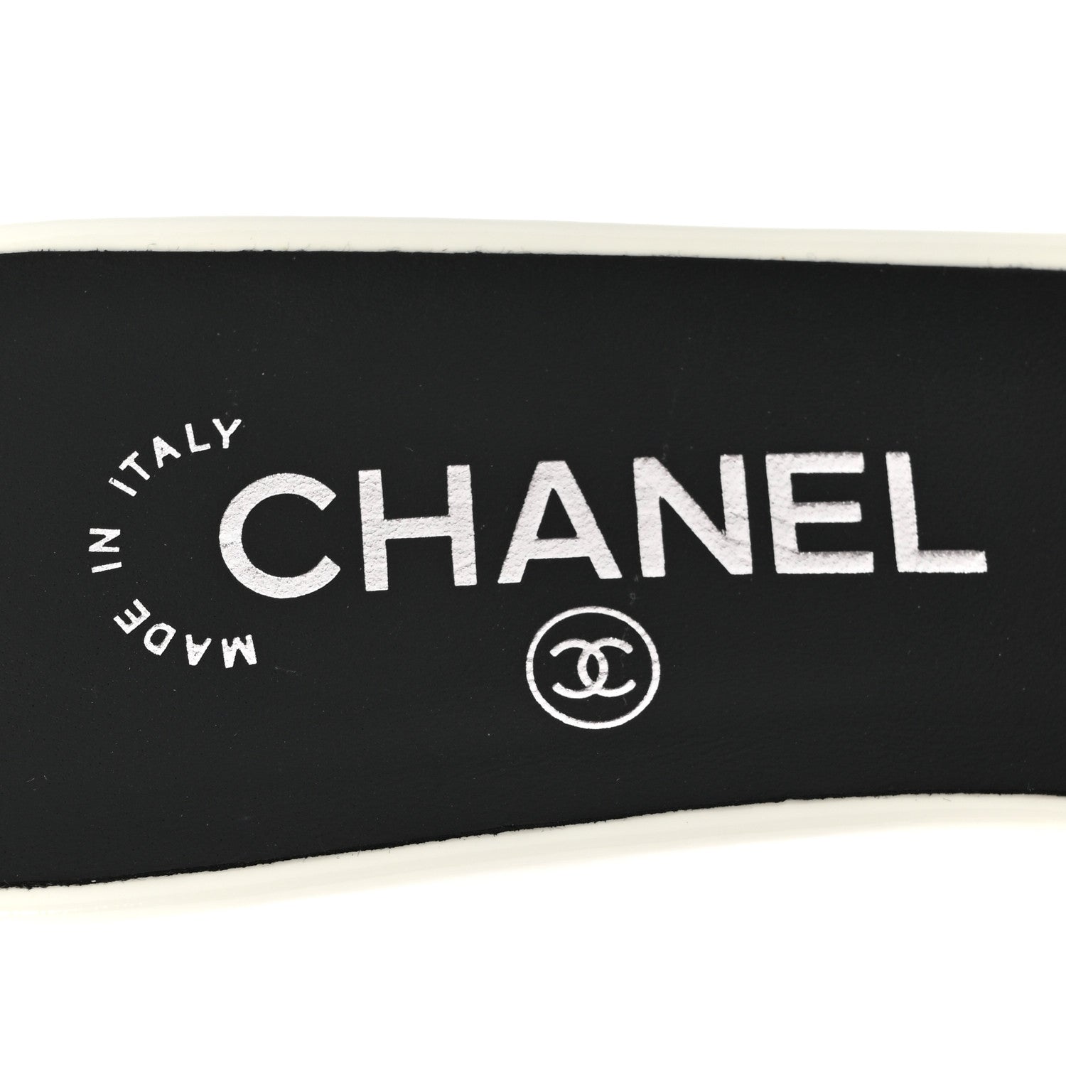 Chanel Patent Calfskin Mules 37.5 Black White 8 of 11