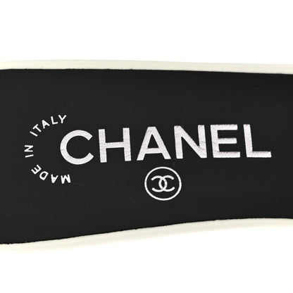 Chanel Patent Calfskin Mules 37.5 Black White 8 of 11