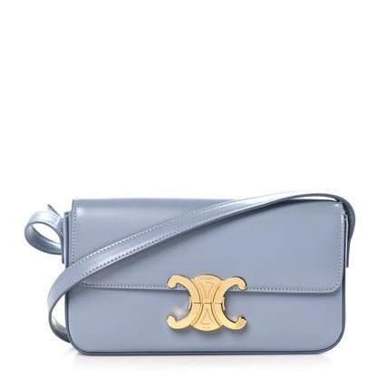 Celine Shiny Calfskin Triomphe Shoulder Bag Arctic Blue 1 of 10