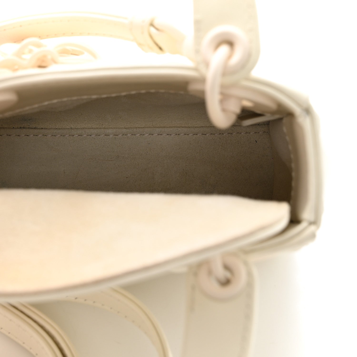 Christian Dior Calfskin Cannage Diamond Micro Lady Dior Latte 5 of 10