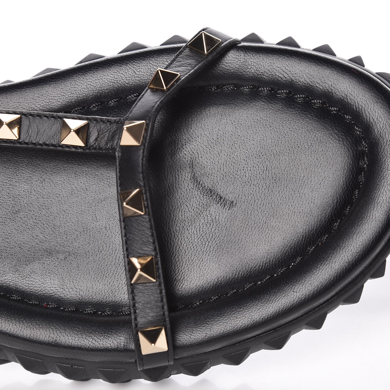 Valentino Garavani Calfskin Rockstud Gladiator Sandals 39 Black 9 of 9