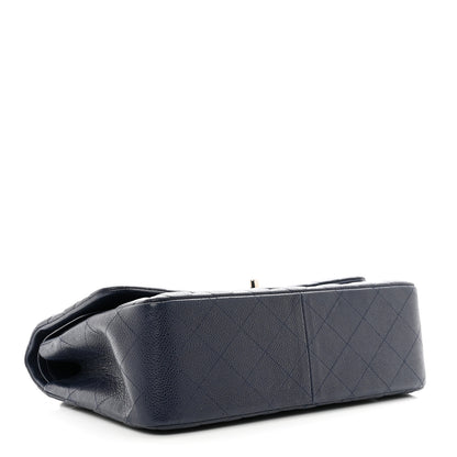 Chanel Caviar Quilted Jumbo Double Flap Navy Blue 4 of 11