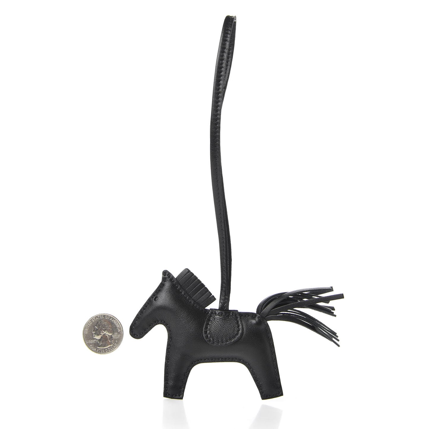 Milo Lambskin Grigri Rodeo Horse Bag Charm PM So Black