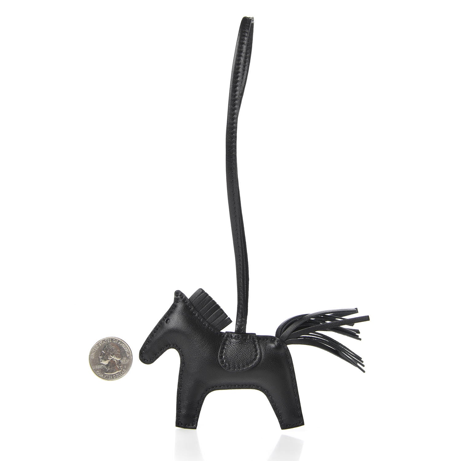 Hermes Milo Lambskin Grigri Rodeo Horse Bag Charm PM So Black 2 of 5
