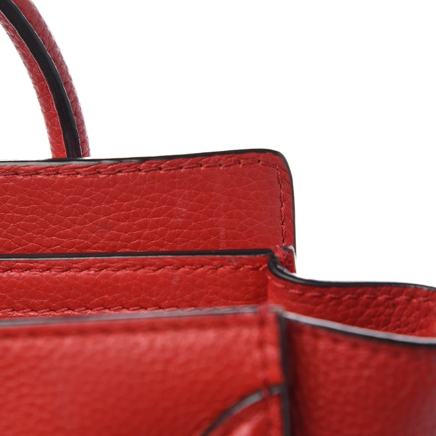Drummed Calfskin Nano Luggage Coquelicot