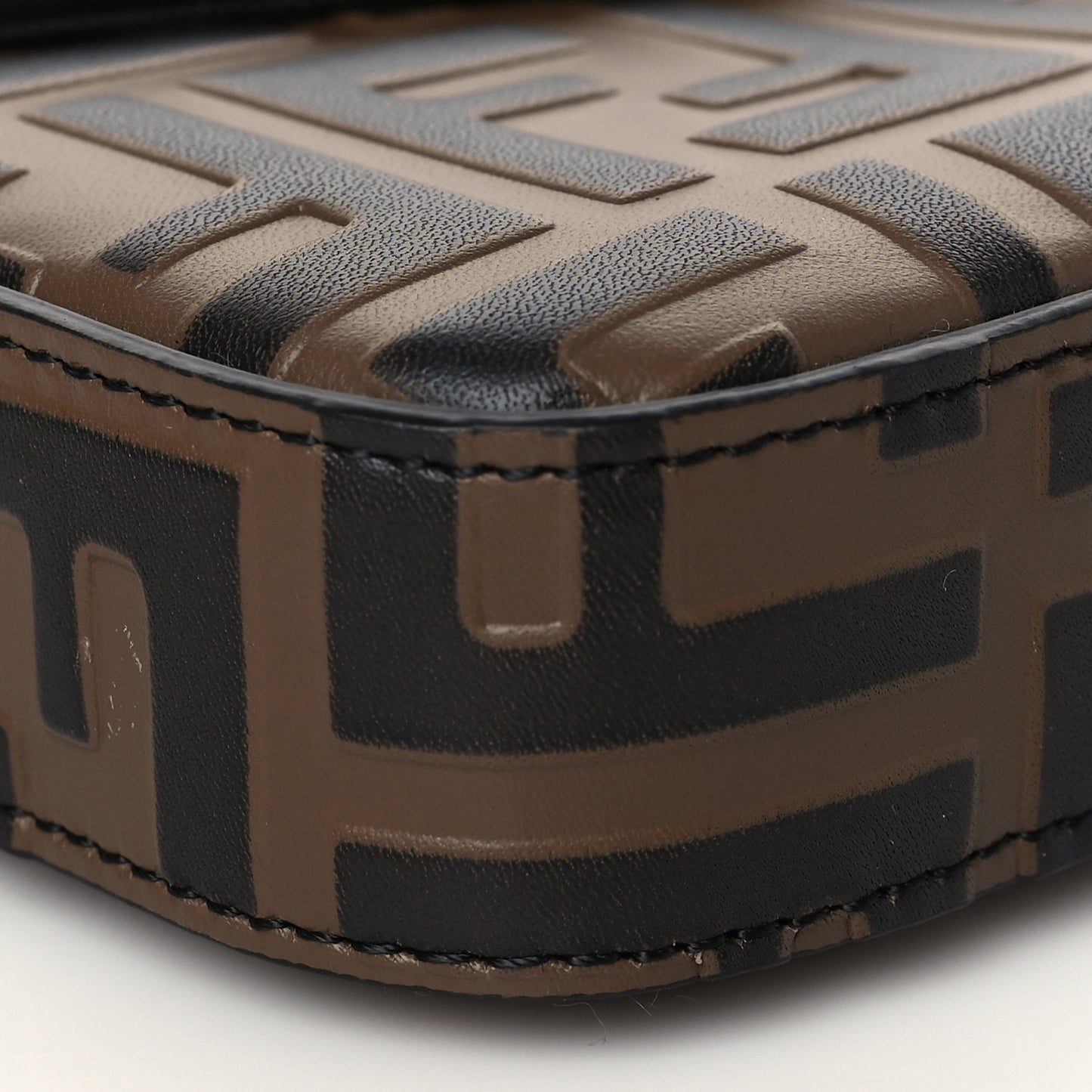 Vitello Soft F is Fendi Bi-Color FF 1974 Embossed Envelope Wallet On Chain with Pouches Maya Black