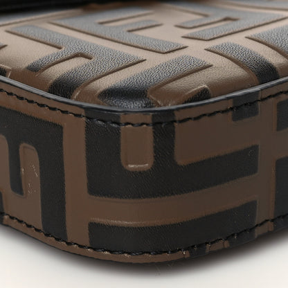 Fendi Vitello Soft F is Fendi Bi-Color FF 1974 Embossed Envelope Wallet On Chain with Pouches Maya Black 10 of 12