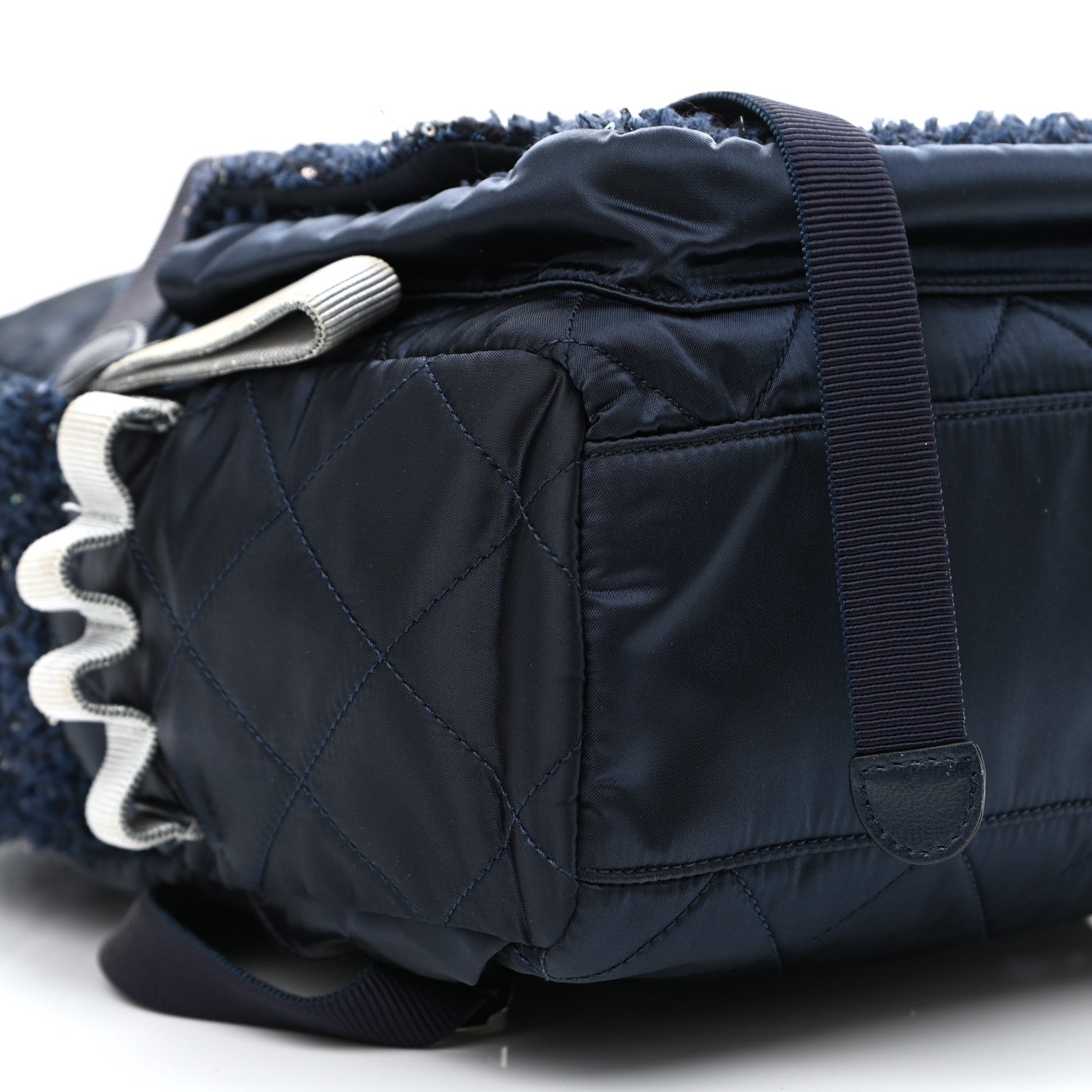 Chanel Tweed Nylon Quilted Astronaut Essentials Backpack Navy 8 of 9
