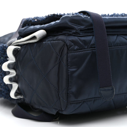 Chanel Tweed Nylon Quilted Astronaut Essentials Backpack Navy 8 of 9