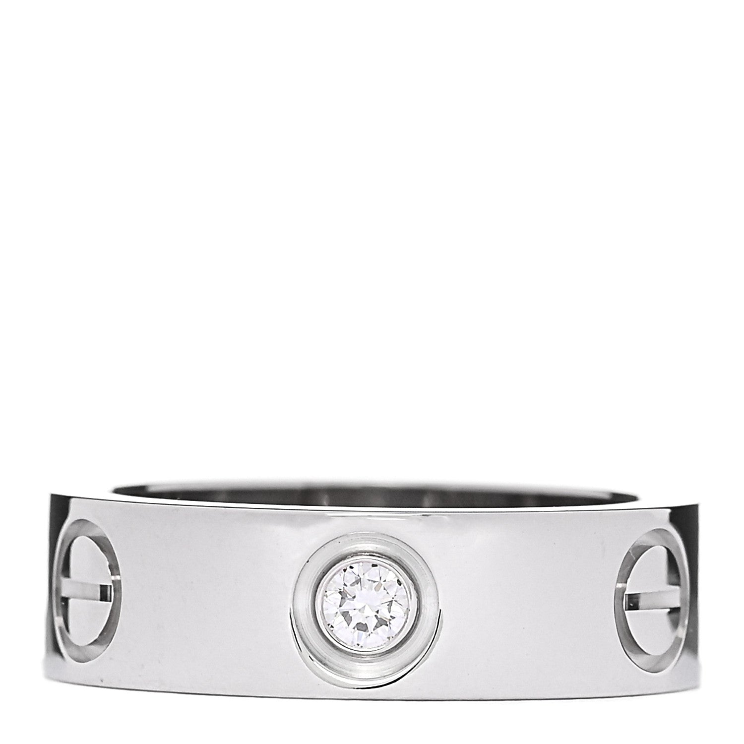Cartier 18K White Gold 3 Diamond 5.5mm LOVE Ring 49 5 3 of 4