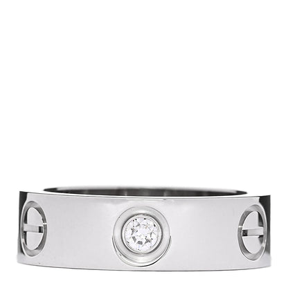 Cartier 18K White Gold 3 Diamond 5.5mm LOVE Ring 49 5 3 of 4