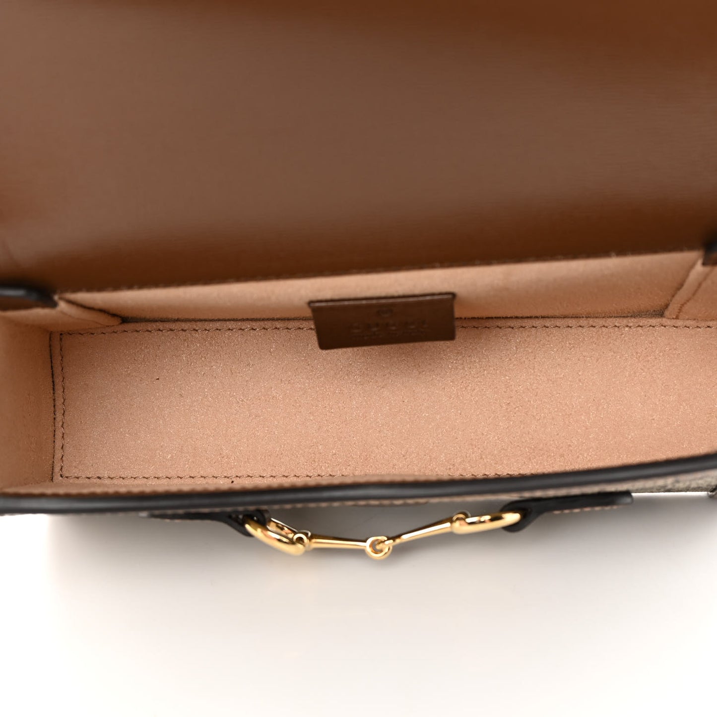 GG Supreme Monogram Mini Horsebit 1955 Shoulder Bag Beige Brown Sugar