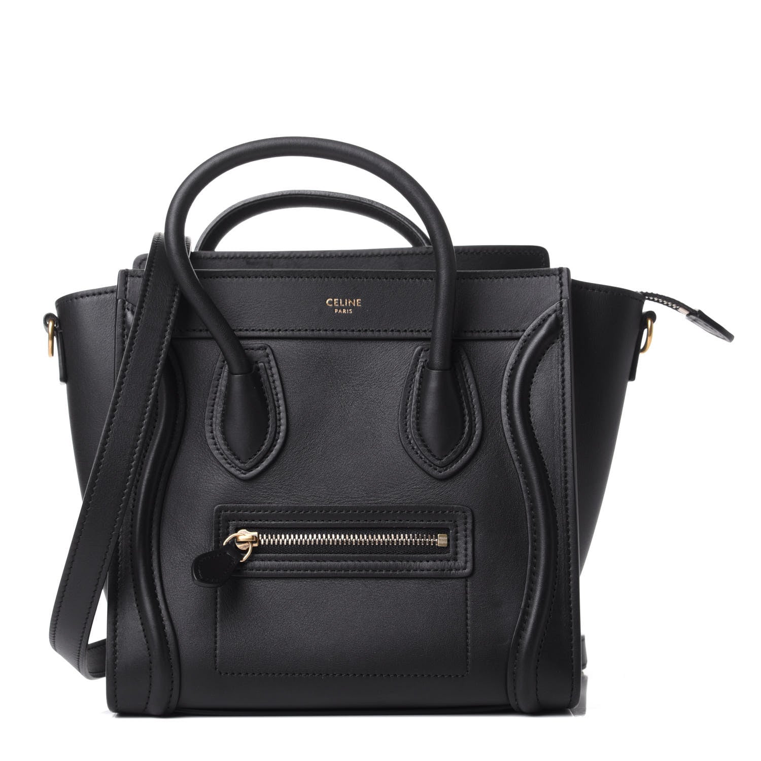 Celine Smooth Calfskin Nano Luggage Black 1 of 10