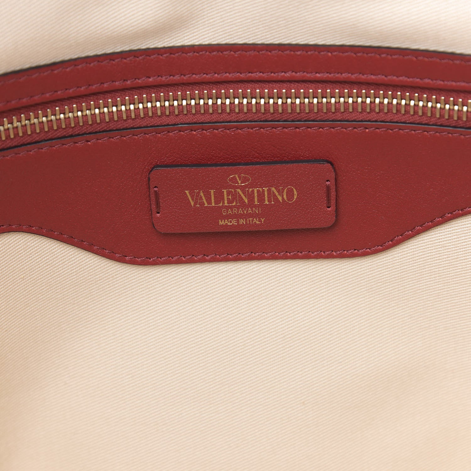 Valentino Garavani Calfskin Canvas Chevron Inlay Rockstud Shoulder Tote Red White Blue 6 of 11