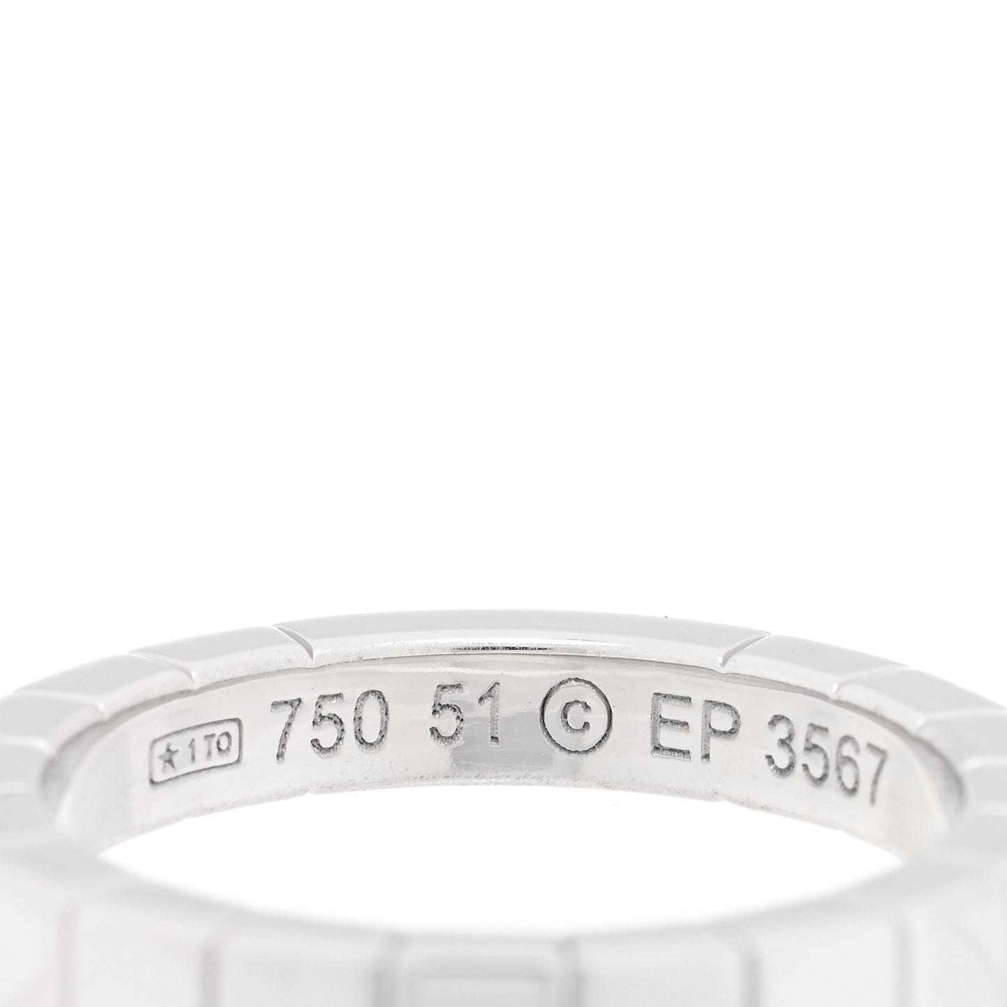 18K White Gold Lanieres Ring 51 5.75