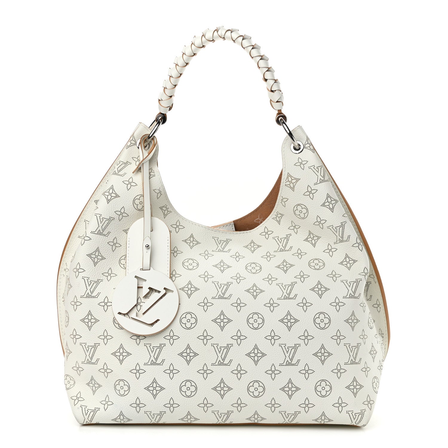 Louis Vuitton Mahina Carmel Hobo Snow 1 of 12