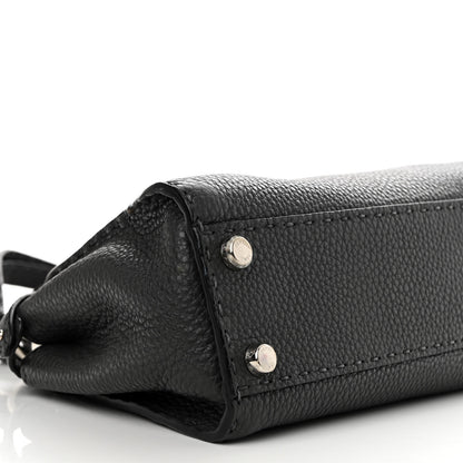 Fendi Cuoio Romano Selleria Bi-Color Mini Peekaboo Iconic Satchel Asfalto Latte 7 of 11