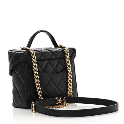 Chanel Caviar Quilted Handy Box Vanity Case Black 3 of 12