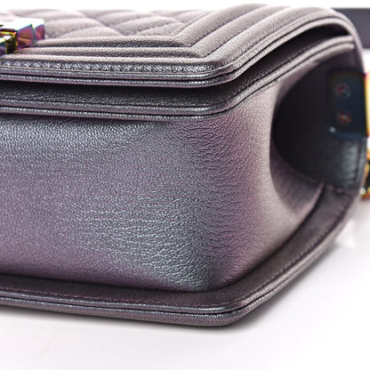 Chanel Iridescent Goatskin Quilted Small Boy Flap Purple 9 of 10