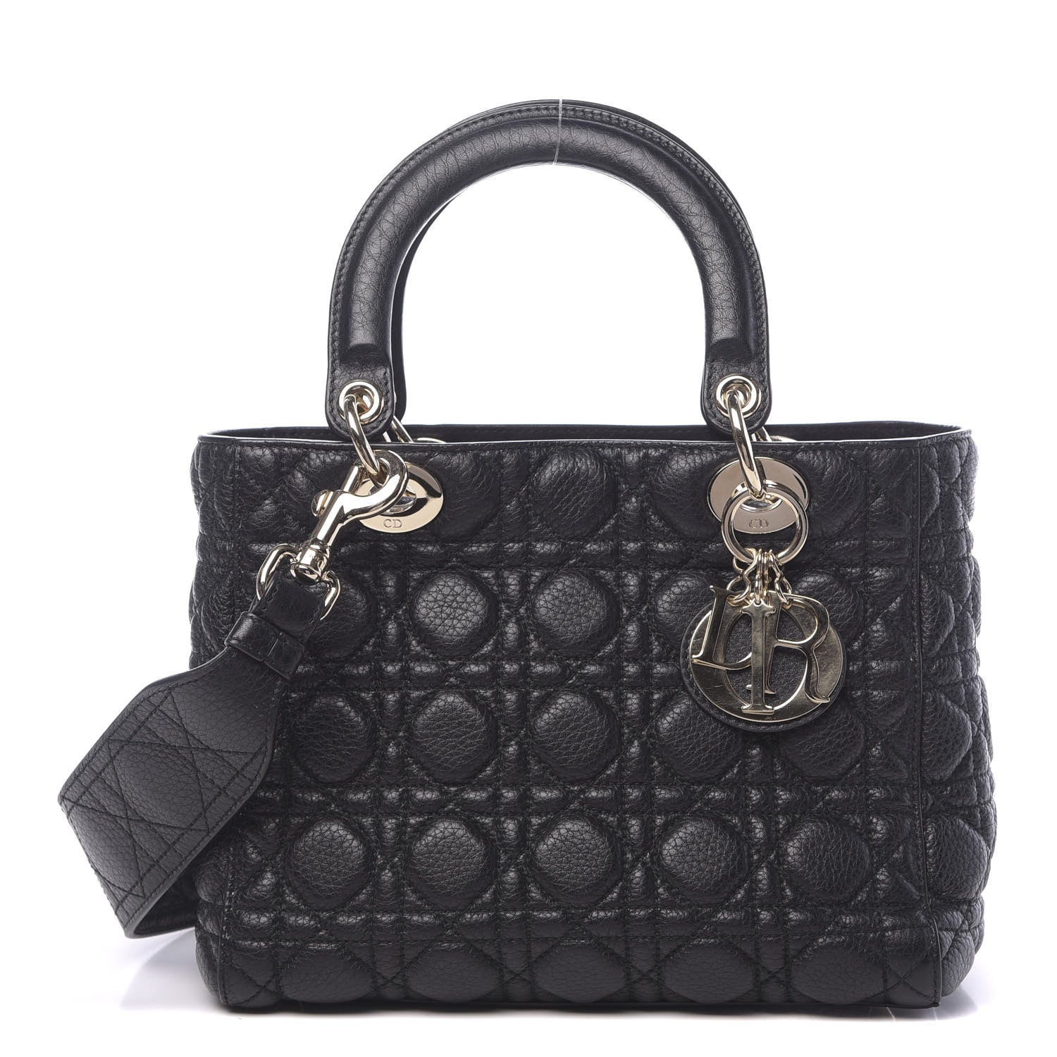 Christian Dior Grained Calfskin Cannage Medium Supple Lady Dior Black 1 of 9