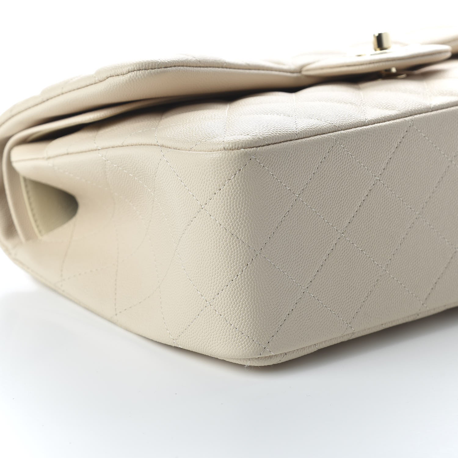 Chanel Pearly Caviar Quilted Jumbo Double Flap Dark White 6 of 10