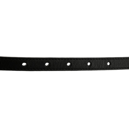 Gucci Calfskin Skinny Studded Feline Belt 80 32 Black Red 4 of 7