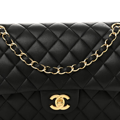 Chanel Lambskin Quilted Medium Double Flap Black 8 of 18