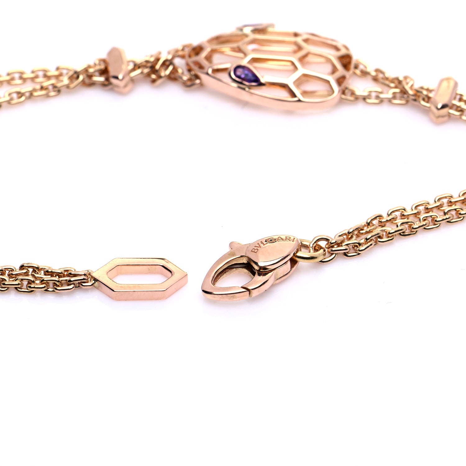 Bulgari 18K Rose Gold Amethyst Serpenti Seduttori Bracelet 5 of 8