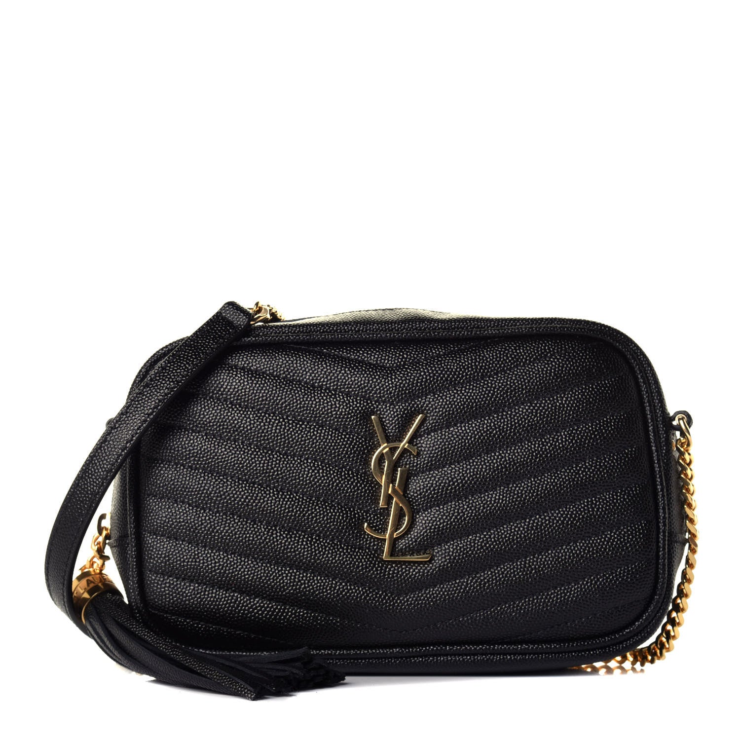 Saint Laurent Grain De Poudre Matelasse Monogram Mini Lou Camera Bag Black 1 of 8