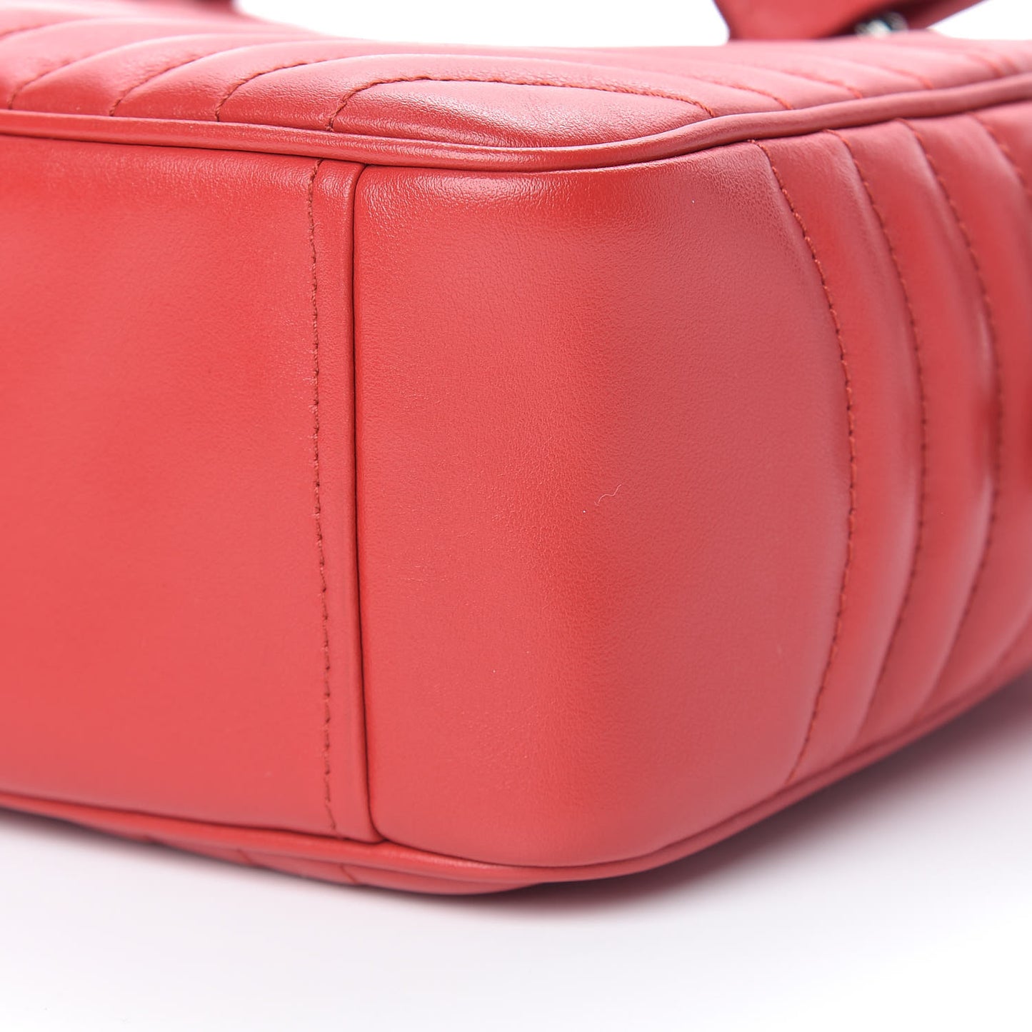 Soft Calfskin Impunture Diagramme Top Handle Crossbody Bag Rosso