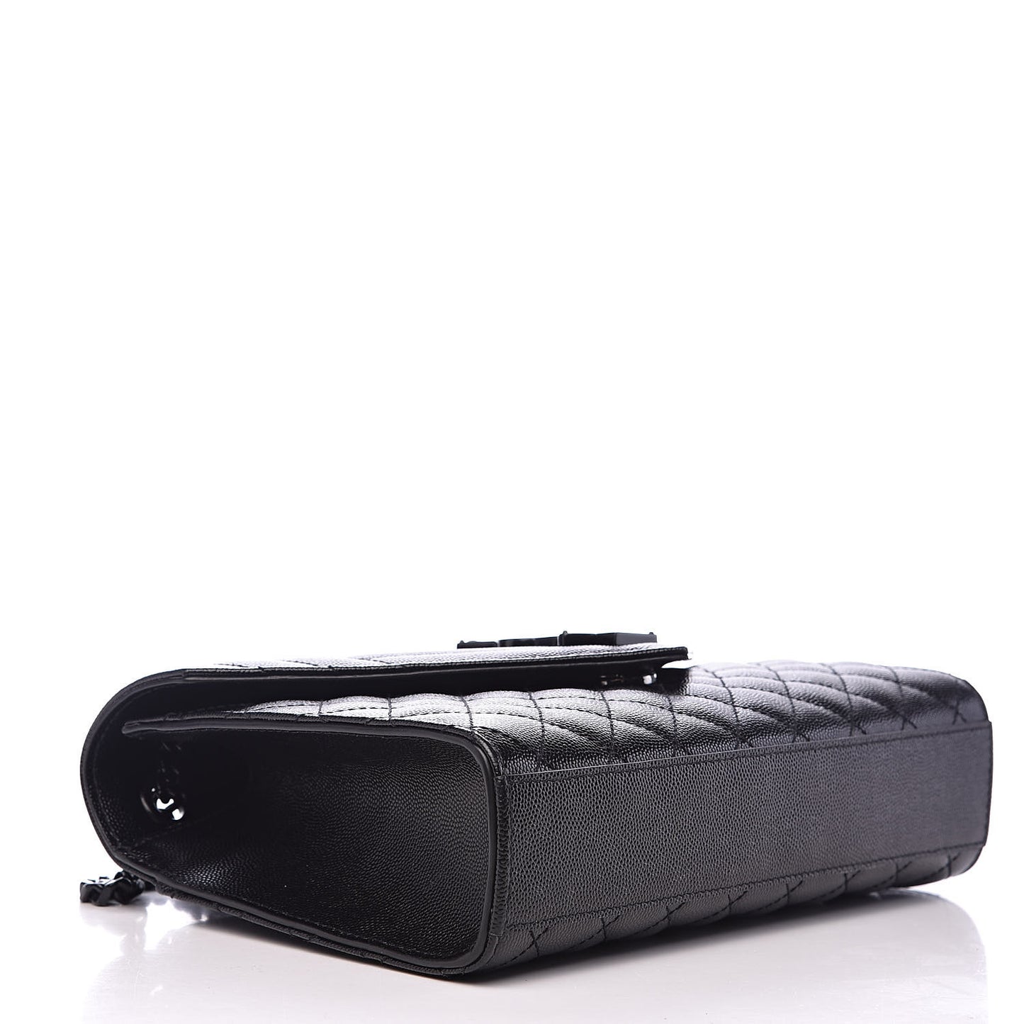 Grain De Poudre Textured Mixed Matelasse Triquilt Medium Monogram Satchel Black