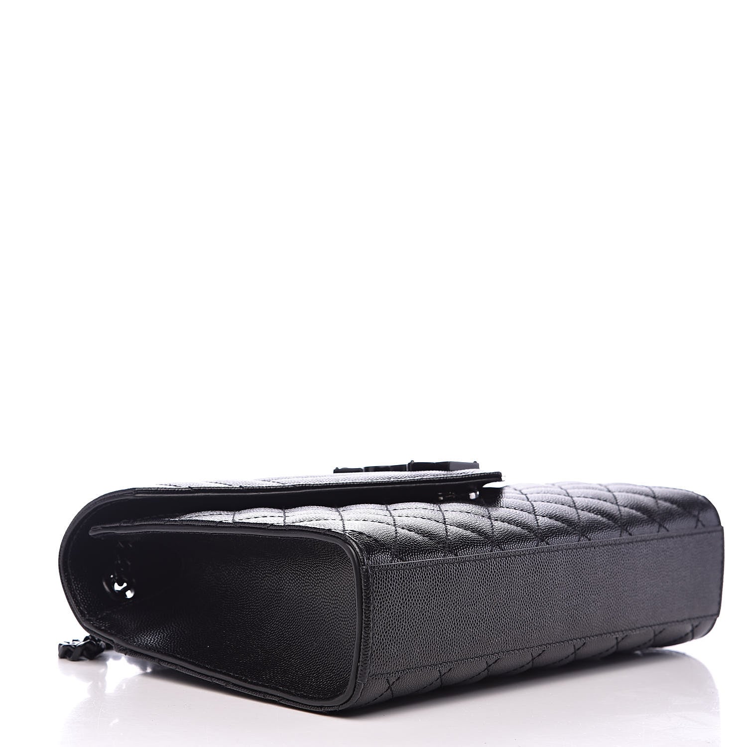 Saint Laurent Grain De Poudre Textured Mixed Matelasse Triquilt Medium Monogram Satchel Black 4 of 10