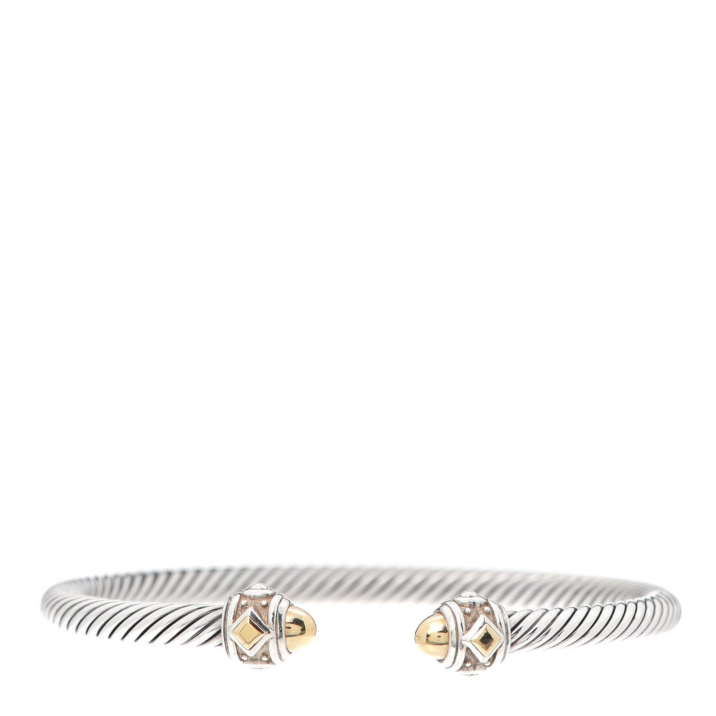 Sterling Silver 18K Yellow Gold 3.5mm Cable Renaissance Bracelet