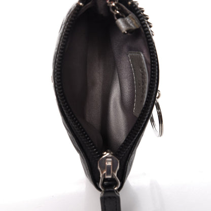 Chanel Lambskin Camellia Embossed Key Holder Case Black 5 of 8