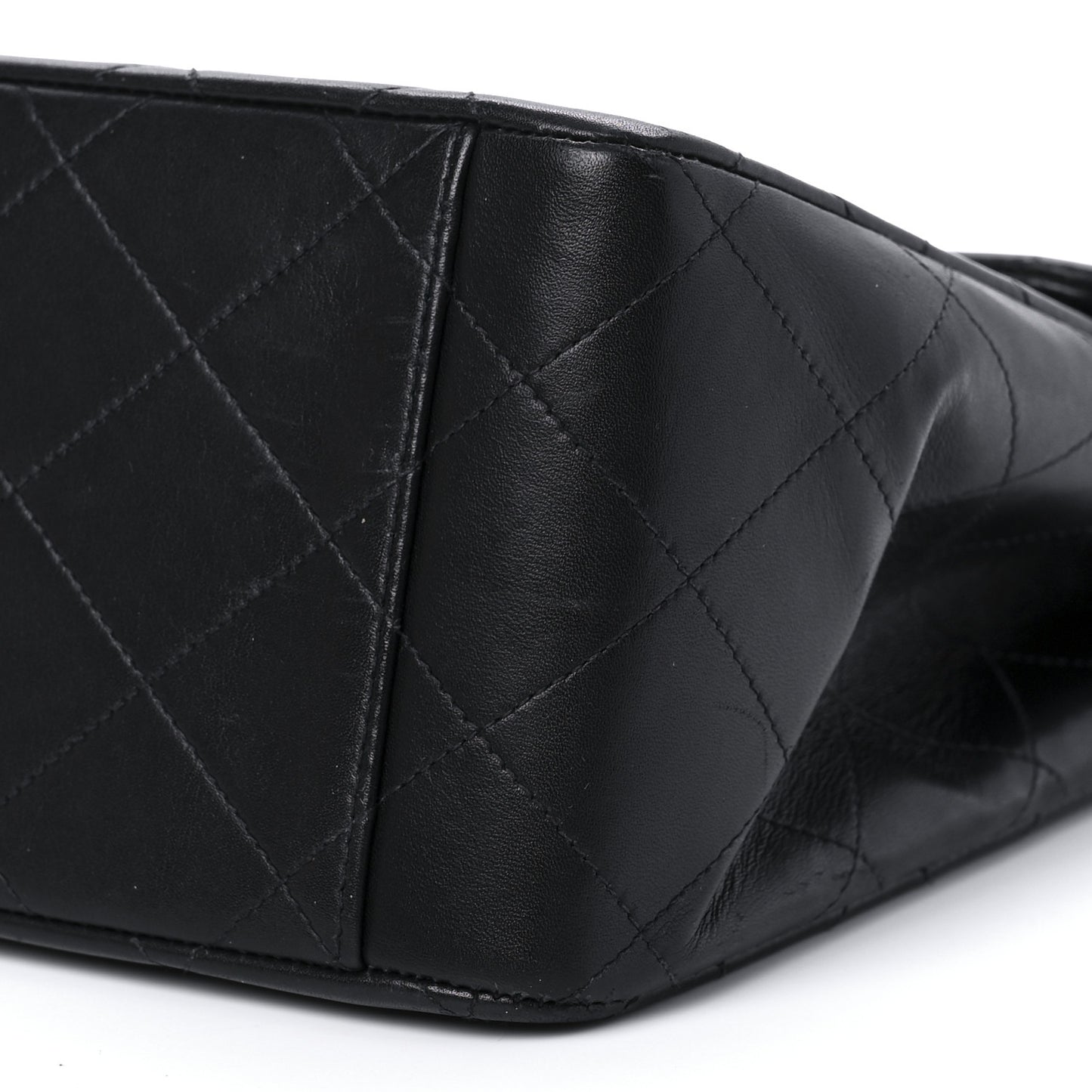 Lambskin Quilted XL Jumbo Single Flap Black