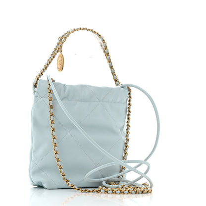 Chanel Shiny Caviar Quilted Mini Chanel 22 Light Blue 3 of 12