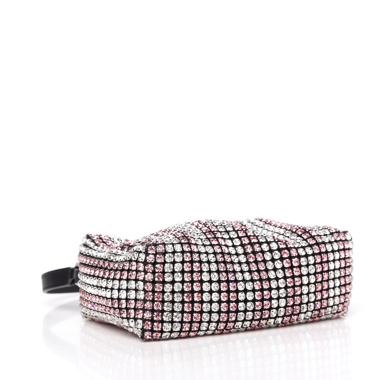 Alexander Wang Mesh Crystal Rhinestone Mini Heiress Pouch Pink Silver 4 of 11