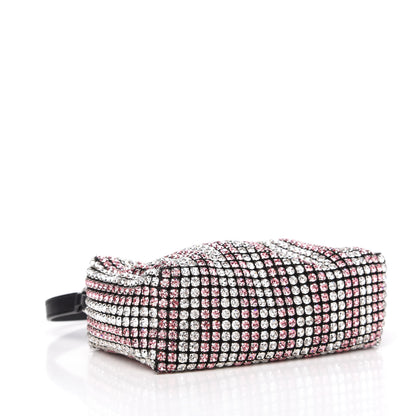 Alexander Wang Mesh Crystal Rhinestone Mini Heiress Pouch Pink Silver 4 of 11