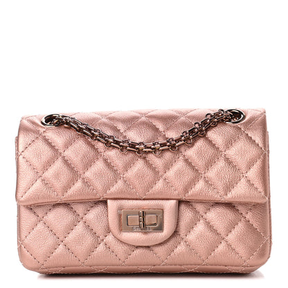 Chanel Metallic Grained Calfskin Quilted 2.55 Reissue Mini Flap Copper Pink 1 of 4