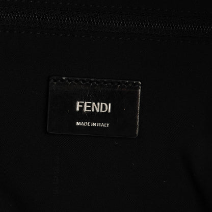 Fendi Nylon Shearling Block Letter Backpack Black 6 of 7