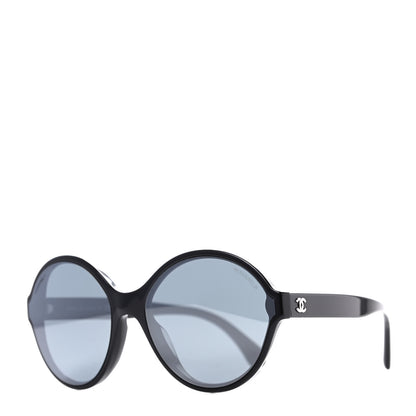 Chanel Acetate Mirrored Round Sunglasses 5837 Black 1 of 8